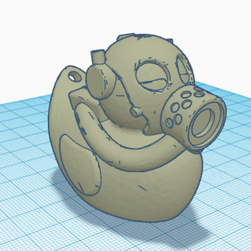 Duck with gas mask key chain 3D model