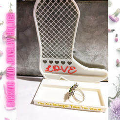 Add-a-heading-2023-04-09T043850.746.png Cowboy Boot Jewelry Earring Stand With Tray to Hold Rings