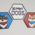 dog_panels.jpg 3D Print Dogs - hexagonal shiba inu wall art
