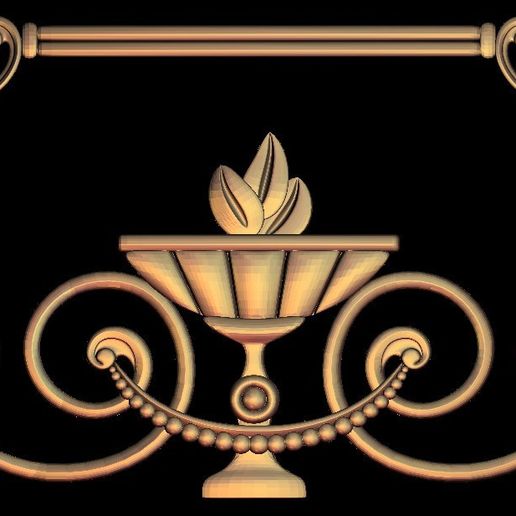 medieval renaissance frame decoration moulure - 3D model önizlemesi