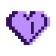 Base - Regular - Single Heart No Base.stl 8-Bit Heart Clicker Fidget Toy / Keychain / Set