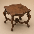 21-1.png Luxury Baroque Side Table 3D Model for CNC - Ornate End Table STL with Carved Finial Stretcher (Artcam, Aspire, DXF)