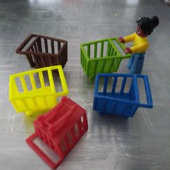 ShoppingTrolleys.jpg STL-Datei Shopping Trolley LEGO scale・Design zum Herunterladen und 3D-Drucken