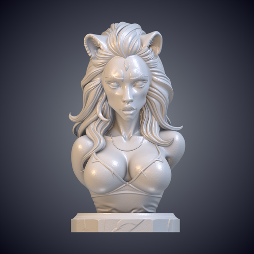 Fantasy Lion Woman Cat Girl Miniature Statue Figurine GPM-280
