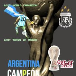 WorldCupMate00.jpeg Archivo STL Mate Copa del Mundo Messi Qatar 2022・Objeto imprimible en 3D para descargar