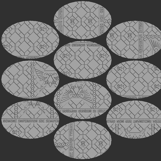 105x70mm Oval Bases and Tops - Imperial Palace 3D model