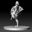 3.jpg SciFi Cyberpunk Female ninja soldier figurine for 3d printing 3D print model