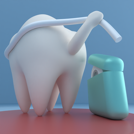 007.png Tooth with dental floss - (tooth with dental floss)