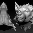 09.jpg STL-Datei Wolf Head kostenlos・3D-druckbares Objekt zum herunterladen