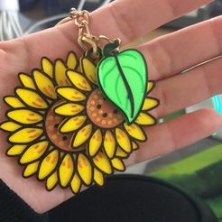 girasoles.jpg Fichier STL Porte-clés tournesol multicolore・Plan pour impression 3D à télécharger