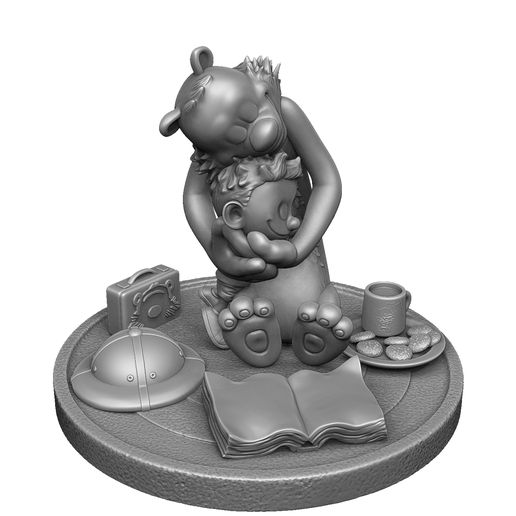 02.jpg Calvin y Hobbes para la impresión 3d stl abrazo modelo