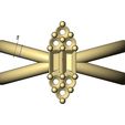 Cross-shank-Bag-cluster-size6-7-8-08.jpg Fichier STL Bague à queue croisée avec baguette et grappes de diamants tailles US 6 7 8 Modèle d'impression 3D・Objet pour impression 3D à télécharger