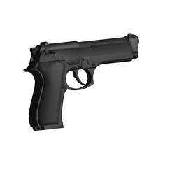 1.png OBJ-Datei Beretta-Pistole・Modell zum Herunterladen und 3D-Drucken