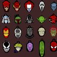 PACK-LLAVEROS.426.jpg Pack of 28 Heroes & Villains Key Rings
