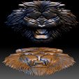 LionHead6.jpg Lion head STL file 3d model - relief for CNC router or 3D printer.
