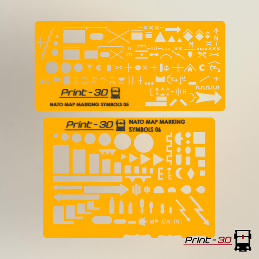 NATO/OTAN Symbols (BUNDLE #03) - Drawing Stencil/Template 3D model