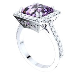 2.jpg 3D-Datei Verlobungsring Princess Cut Diamond Halo Pave CAD Design-JCNP-06 3D PRINT MODEL・Design für 3D-Drucker zum herunterladen