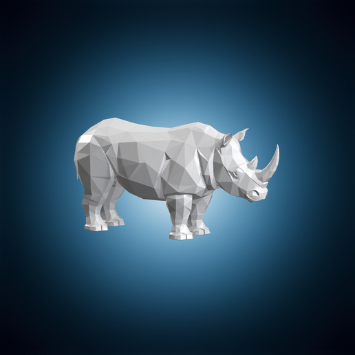 Low-Poly Rhino 3D Print Model