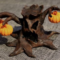 Halloween Tree 6.jpg Fichier STL gratuit Arbre d'Halloween avec citrouilles・Design pour imprimante 3D à télécharger