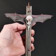 8.jpg Voodoo Cross, Black Magic Cross, Raven-Skull-Batwings Cross (second Generation Model!) 6.75", 17 cm tall