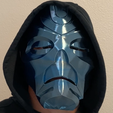 Morokei_Wearing.png Wearable Skyrim Dragon Priest Mask with display stand