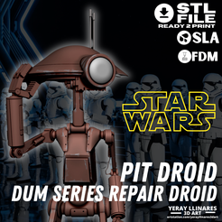 1.png Fichier STL Star Wars Pit Droid・Design à télécharger et à imprimer en 3D