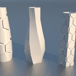 pic1.png 3 Vases with hexagon designs
