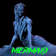 mer.png 美人鱼 , 海妖 , 女妖 , 湖怪 , 鱼女 , 半鱼人 3d 可打印缩影