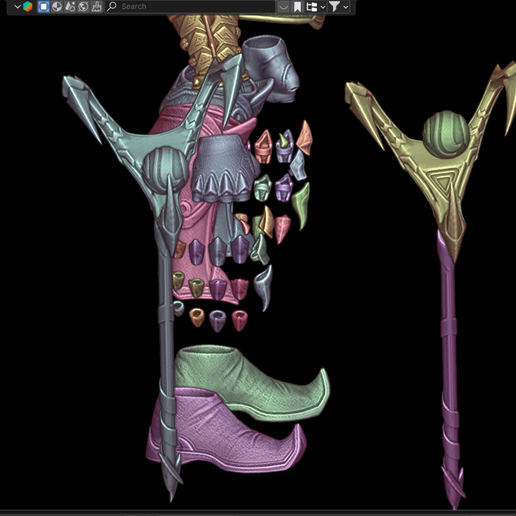 blender_otTrQy4rnk.png Immortal Avatar Adam Warlock Costume, Marvel Rivals Cosplay Kit for 3d printing, ARmor, kitbash