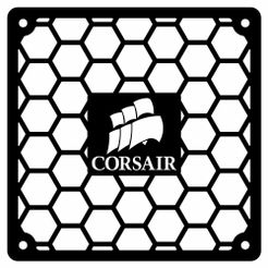 fan-grill-120mm-corsair-hexx.jpg STL file Corsair fan cover 120mm・3D print design to download, iEvoDesign