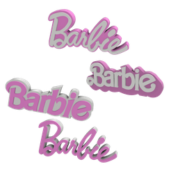 asd.png Archivo STL LOGOTIPO/SIGNO 3D MULTICOLOR - Barbie (Cuatro variaciones)・Plan imprimible en 3D para descargar