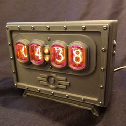 Nixie Clock 01.jpg STL file Fallout Nixie Clock・Model to download and 3D print