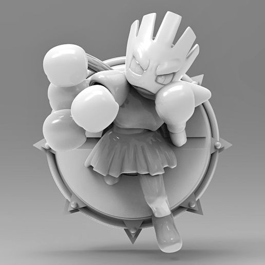 Hitmonchan 3D Printable Pokemon Fridge Magnet or Wall Decoration 3D model