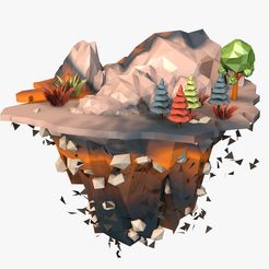 Floating-Island-Low-Poly1-opensea.jpg Fichier 3D Île flottante Low Poly・Objet pour imprimante 3D à télécharger