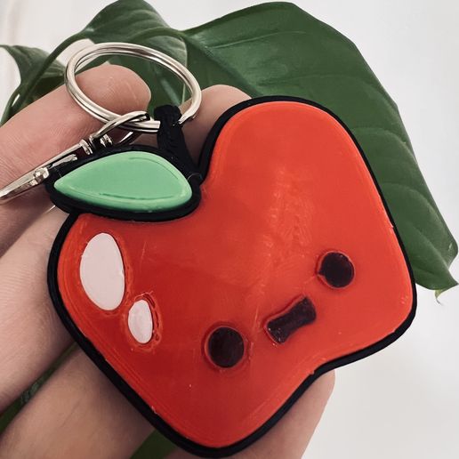 🍎 CUTE Apple KEYCHAIN -[TWO TYPES]・ STL File for 3D printing・Cults
