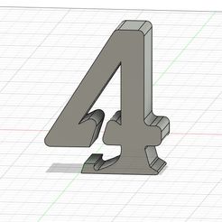 Number-4-upright.jpg Бесплатный STL файл Номер 4・Идея 3D-печати для скачивания, Themes_3d