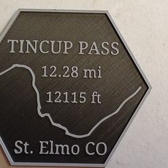 20230823_155638_HDR.jpg Fichier OBJ Maverick's Trail Badge Hexagon Tin Cup pass TinCup St Elmo Colorado・Objet pour imprimante 3D à télécharger