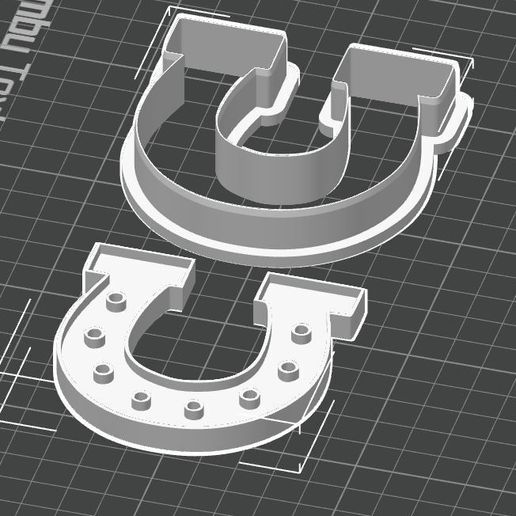 Horse Shoe Cookie Cutter and Stamp 3D model