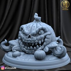pumpkin_render.jpg STL-Datei Kürbismonster halloween・3D-druckbares Design zum Herunterladen