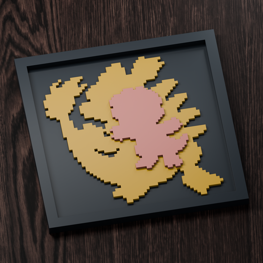 Magmar Line - Pokemon Silhouette Frame | Gen 3 sprite style | STL