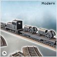 6.jpg Set of modern trains with diesel locomotive, platforms with tractors, and cattle transport wagons (2) - Modern WW2 WW1 World War Diaroma Wargaming RPG Mini Hobby