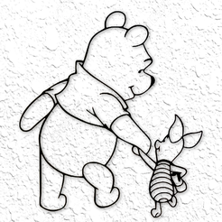 project_20230204_1933503-01.png Winnie the Pooh with Piglet Wall Art Pooh Bear wall decor 2d art