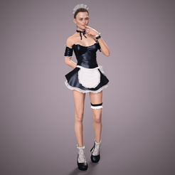 maid1.png STL file maid sexy girl 1・3D printer model to download