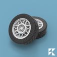 front_snowflake.jpg Classic wheels - VW Snowflake style - wheel set for model cars and diecast - 1/24 scale