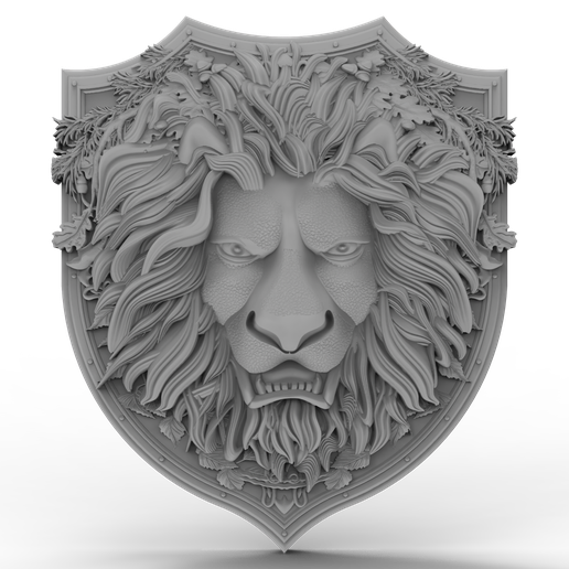 📁 3D Model STL File for CNC Router/Laser & 3D Printer Lion Shield・Free ...