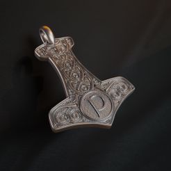 Render9.jpg STL file (P, Q, R, S and T) Personal Thor pendant・Design to download and 3D print