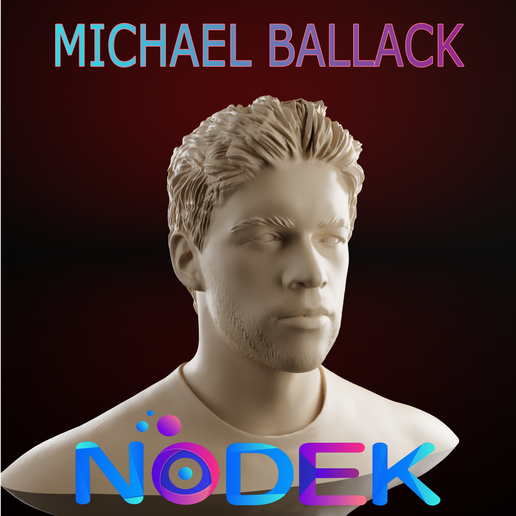 Bust of Michael Ballack - The German Midfield Machine 3D model