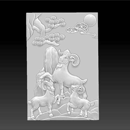 three_goats1.jpg Download free STL file three goats • 3D printable object, stlfilesfree
