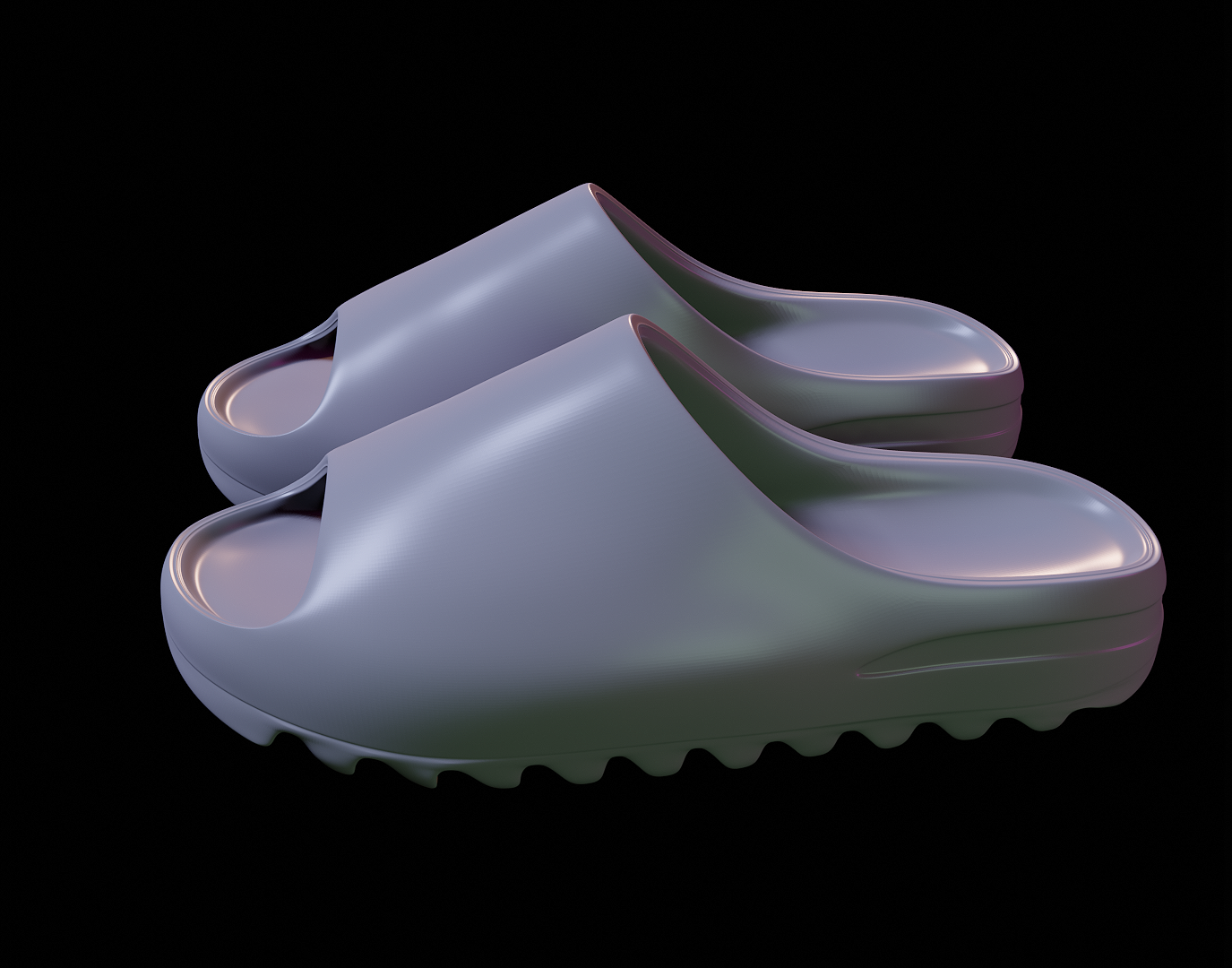 4.png 3D-Datei Yezzy Pantoffeln・Vorlage für 3D-Druck zum herunterladen, pakoboris