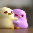 TinyMakers3D_chicks-in-love04.jpg ♡♡♡♡ LOVE CHIKS , cute adorable and cuddly kawaii adorable , cuddling ducklings by TinyMakers3D